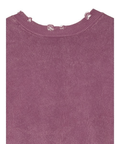 Ameri(アメリ)の「DAMAGE LOGO SHORT KNIT TOP(ニット/セーター Ameri(アメリ)の「DAMAGE LOGO SHORT KNIT TOP(ニット/セーター