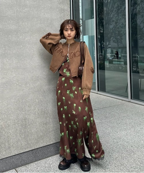 トップス nasty dmg SLY（スライ）の「ZIP UP DAMAGE CROPPED TOPS ジップアップ