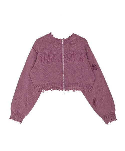 セール】DAMAGE LOGO SHORT KNIT TOP（ニット/セーター）｜Ameri