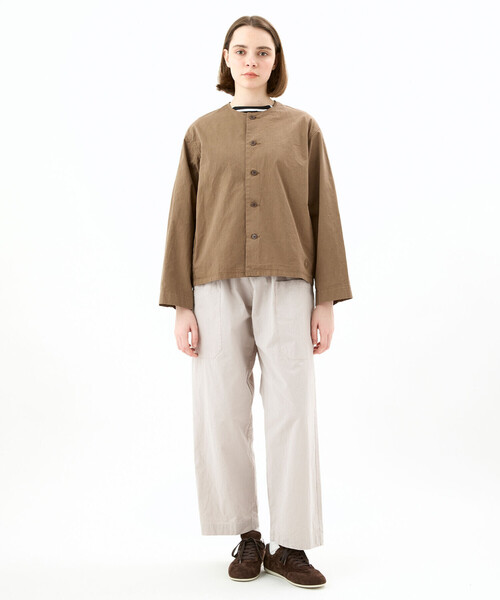 ORCIVAL（オーシバル）の「ORCIVAL | コットンツイル ノーカラーシャツブルゾン WOMEN（シャツ/ブラウス・レディース・モカ/イエロー/ライトグレー・1）」の21枚目の写真