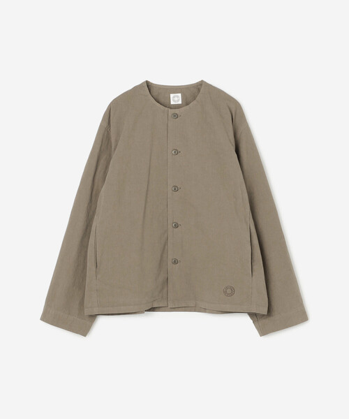 ORCIVAL（オーシバル）の「ORCIVAL | コットンツイル ノーカラーシャツブルゾン WOMEN（シャツ/ブラウス・レディース・モカ/イエロー/ライトグレー・1）」の4枚目の写真