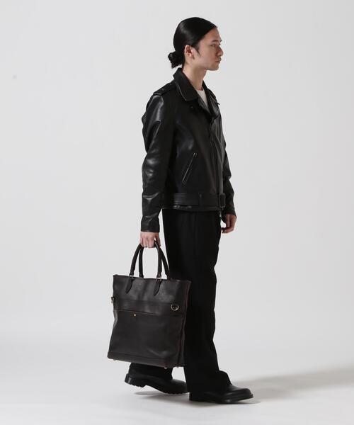 schott（ショット）の「VASCO/ヴァスコ/LEATHER NELSON 2WAY BAG/レザー ネルソン 2ウェイ バッグ（トートバッグ・メンズ・ブラック・F）」の2枚目の写真