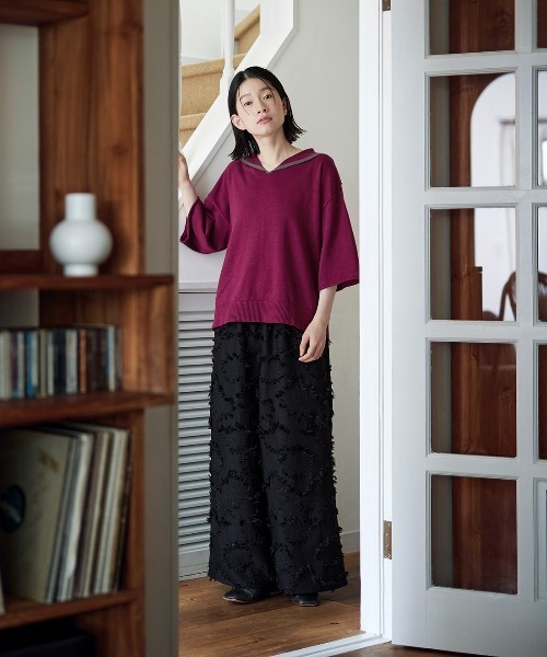 Sunny clouds(サニークラウズ)の「サニークラウズ フリンジだらけパンツ〈レディース〉(その他パンツ・レディース・ブラック・MP/M/L/LL)」の2枚目の写真