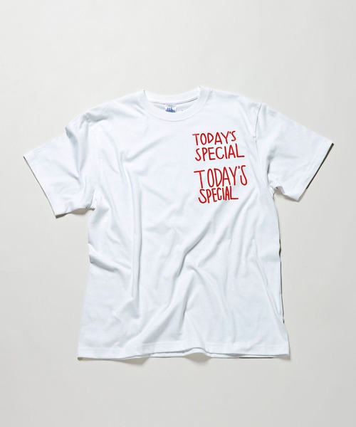 TODAY'S SPECIAL（トゥデイズスペシャル）の「【TODAY’S SPECIAL】STAFF TEE /606944（Tシャツ/カットソー・レディース・ホワイト/クリアレッド・MEDIUM/LARGE）」の2枚目の写真