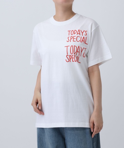 TODAY'S SPECIAL（トゥデイズスペシャル）の「【TODAY’S SPECIAL】STAFF TEE /606944（Tシャツ/カットソー・レディース・ホワイト/クリアレッド・MEDIUM/LARGE）」の10枚目の写真