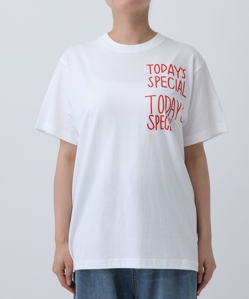 TODAY'S SPECIAL（トゥデイズスペシャル）の「【TODAY’S SPECIAL】STAFF TEE /606944（Tシャツ/カットソー・レディース・ホワイト/クリアレッド・MEDIUM/LARGE）」の14枚目の写真