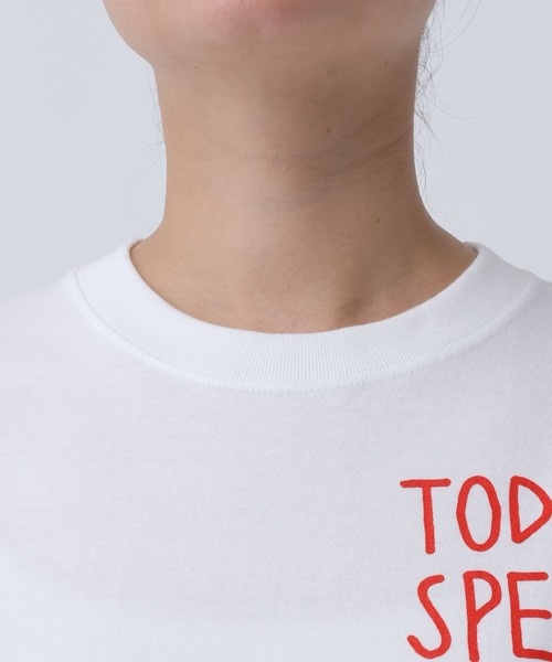 TODAY'S SPECIAL（トゥデイズスペシャル）の「【TODAY’S SPECIAL】STAFF TEE /606944（Tシャツ/カットソー・レディース・ホワイト/クリアレッド・MEDIUM/LARGE）」の17枚目の写真