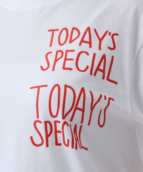TODAY'S SPECIAL（トゥデイズスペシャル）の「【TODAY’S SPECIAL】STAFF TEE /606944（Tシャツ/カットソー・レディース・ホワイト/クリアレッド・MEDIUM/LARGE）」の19枚目の写真