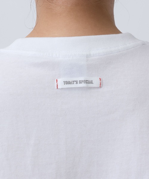 TODAY'S SPECIAL（トゥデイズスペシャル）の「【TODAY’S SPECIAL】STAFF TEE /606944（Tシャツ/カットソー・レディース・ホワイト/クリアレッド・MEDIUM/LARGE）」の20枚目の写真