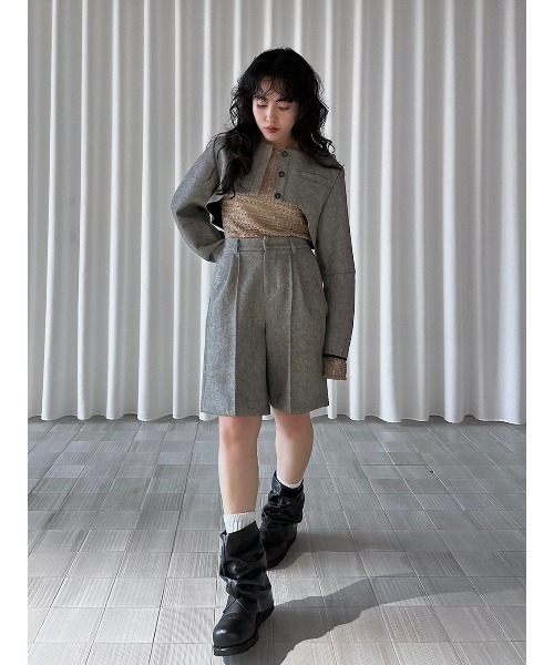 セール】KNIT CROCHET BODYSUITE W/NECKTIE（Tシャツ/カットソー