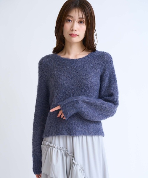 NOELA(ノエラ)の「マフラーセットシャギーニット(ニット/セーター・レディース・オフホワイト/チャコールグレー/ブルー・フリー)」の22枚目の写真