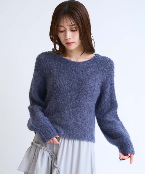 NOELA(ノエラ)の「マフラーセットシャギーニット(ニット/セーター・レディース・オフホワイト/チャコールグレー/ブルー・フリー)」の17枚目の写真