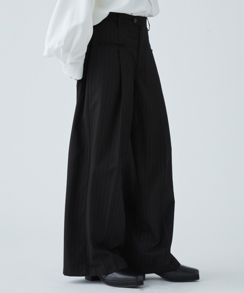 VELNUS】Side tuck design front pocket wide slacks/サイドタック