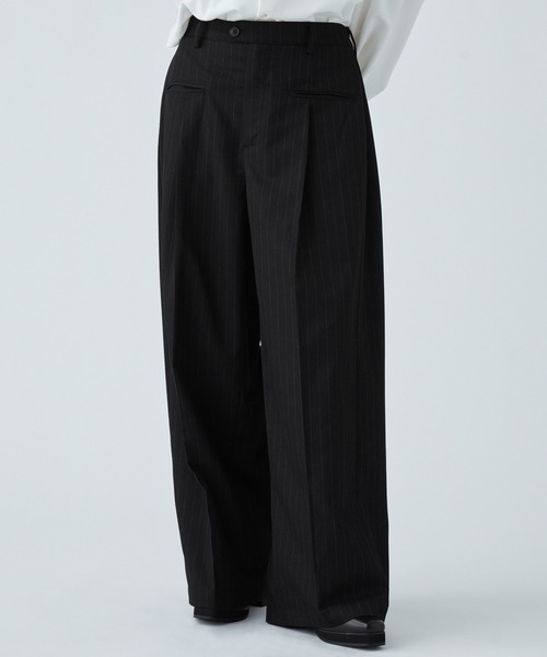 VELNUS（ベルナス）の「【VELNUS】Side tuck design front pocket wide slacks/サイドタックデザイン フロントポケットワイドスラックス（スラックス・メンズ・ブラック/ホワイト/ブラック系・L/M/S）」の4枚目の写真