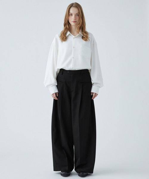 VELNUS】Side tuck design front pocket wide slacks/サイドタック