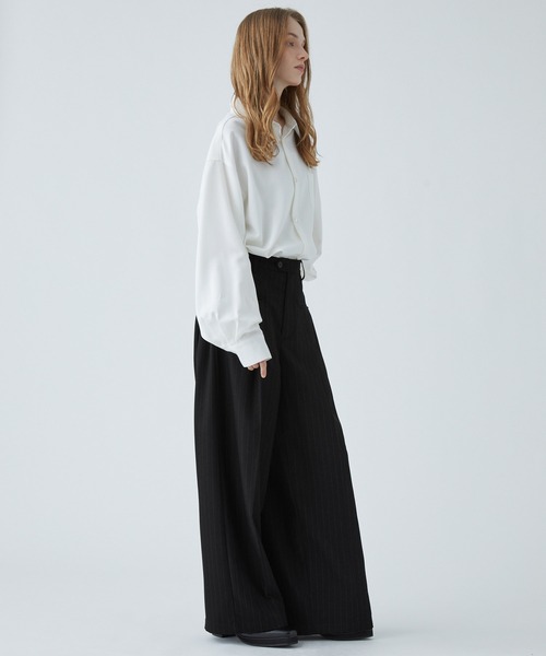 VELNUS（ベルナス）の「【VELNUS】Side tuck design front pocket wide slacks/サイドタックデザイン フロントポケットワイドスラックス（スラックス・メンズ・ブラック/ホワイト/ブラック系・L/M/S）」の11枚目の写真