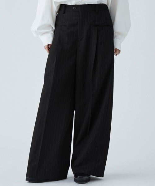 VELNUS】Side tuck design front pocket wide slacks/サイドタック