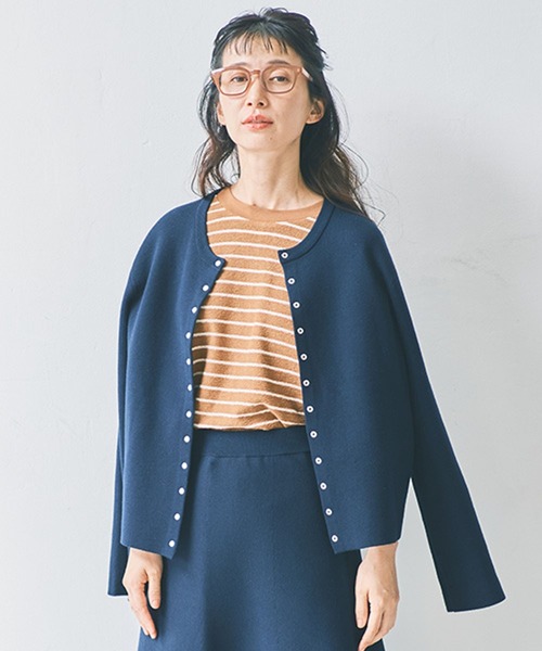 studio CLIP(スタディオクリップ)の「12ゲージボタンカーディガン《オケージョン2025AW》(カーディガン/ボレロ・レディース・チャコール/ネイビー・FREE)」の7枚目の写真