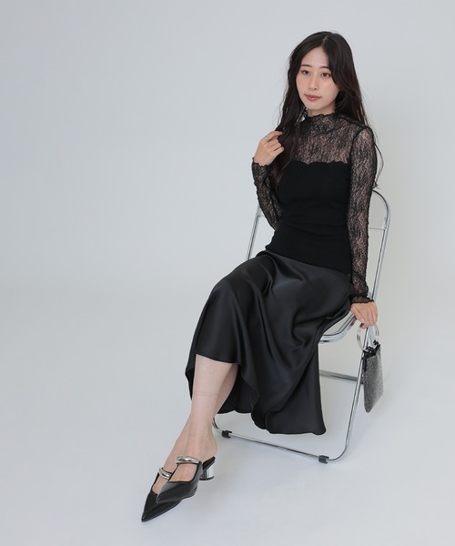 SUWDEE(スーディー)の「bustier docking lace tops(Tシャツ/カットソー・レディース・アイボリー/ブラック・FREE)」の6枚目の写真