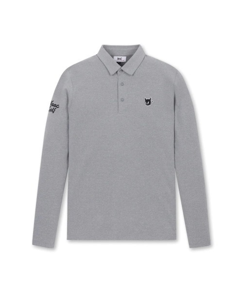 WAAC（ワック）の「MENS ベーシック長袖ポロシャツ（ポロシャツ・メンズ・グリーン系/ベージュ/グレー・MEDIUM/LARGE/X-LARGE/SMALL）」の2枚目の写真