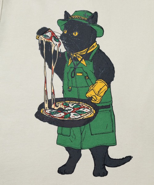 go slow caravan(ゴースローキャラバン)の「空紡糸裏毛 スキレットピザ猫 ヘムスピンドル フーディー(パーカー・メンズ・タン/アイボリー・SMALL/MEDIUM/LARGE/X-LARGE)」の15枚目の写真