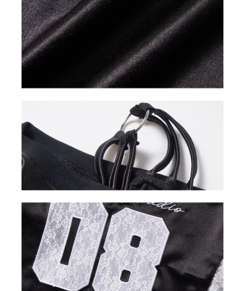 .KOM(ドットコム)の「A'GEM/9 × .kom 『.KOM/ドットケーオーエム』 Y2K Lace Design Sporty Long Sleeve T-shirt/Y2K レースデザイン スポーティ長袖Tシャツ(Tシャツ/カットソー・レディース・シルバー/ブラック・FREE)」の11枚目の写真