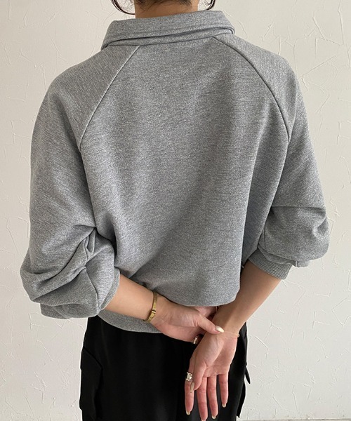 ECLAM(クラム)の「ラメ入り刺繍ポロスウェット(スウェット・レディース・杢グレー・M/L)」の15枚目の写真