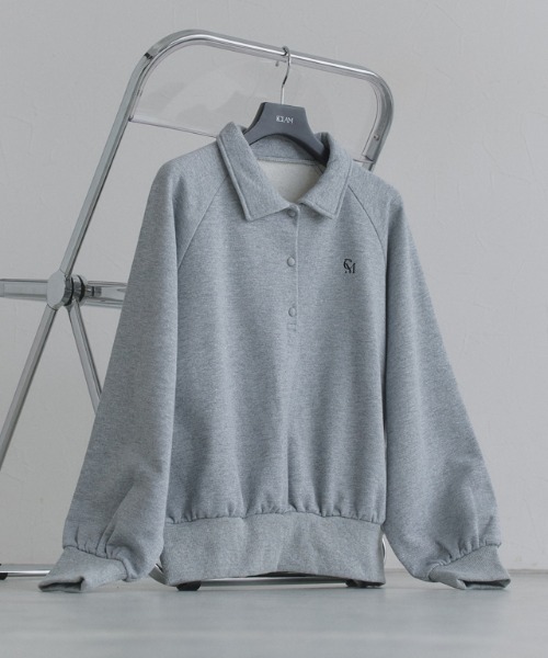 ECLAM(クラム)の「ラメ入り刺繍ポロスウェット(スウェット・レディース・杢グレー・M/L)」の17枚目の写真