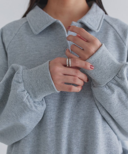 ECLAM(クラム)の「ラメ入り刺繍ポロスウェット(スウェット・レディース・杢グレー・M/L)」の19枚目の写真