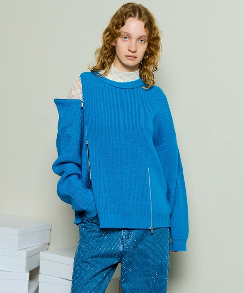 Long Zipper Knit Pullover / ロングファスナ－ニット（ニット
