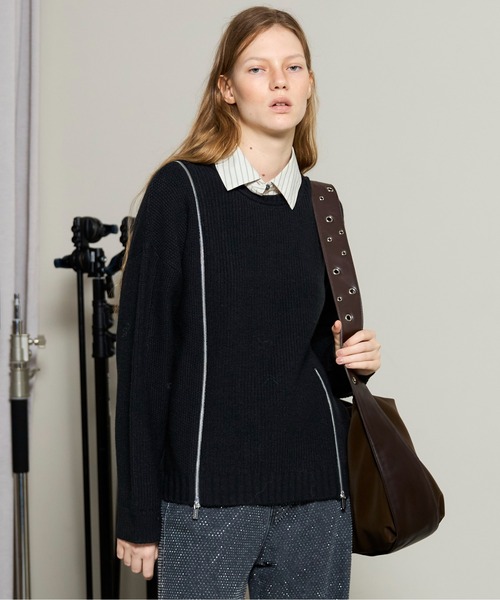Long Zipper Knit Pullover / ロングファスナ－ニット（ニット