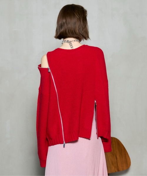 MAISON SPECIAL(メゾンスペシャル)の「Long Zipper Knit Pullover / ロングファスナ-ニット(ニット/セーター・レディース・ブラック/ブルー/グレー/レッド・FREE)」の10枚目の写真