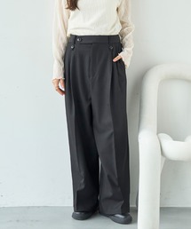 mil | ウエストデザイン タックワイドパンツ【585131】(スラックス)