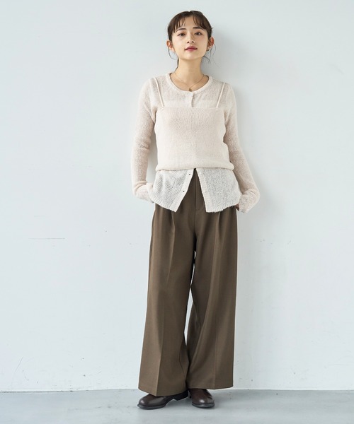 mil(ミル)の「ウエストデザイン タックワイドパンツ【585131】(スラックス・レディース・ブラック/モカ/ブラウン・FREE/S-Short/S-Regular/M-Short/M-Regular)」の22枚目の写真