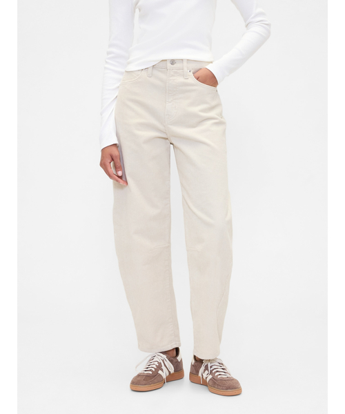 GAP（ギャップ）の「ハイライズ バレル コーデュロイパンツ（デニムパンツ・レディース・ベージュ・23/24/25/26/27/28/29/30）」の6枚目の写真