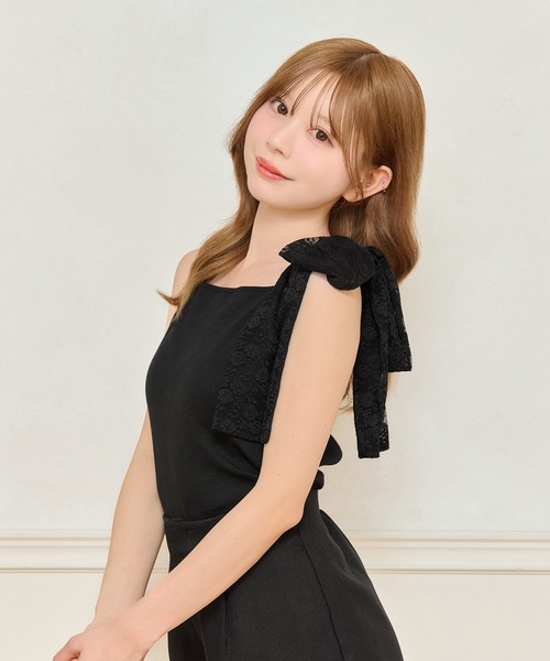 apres jour（アプレジュール）の「【リボン取り外し可能】カップ付きリボンインナー（キャミソール・レディース・オフホワイト/ブラック/ブラック系その他2/ブラック系その他・フリー/X-LARGE）」の9枚目の写真