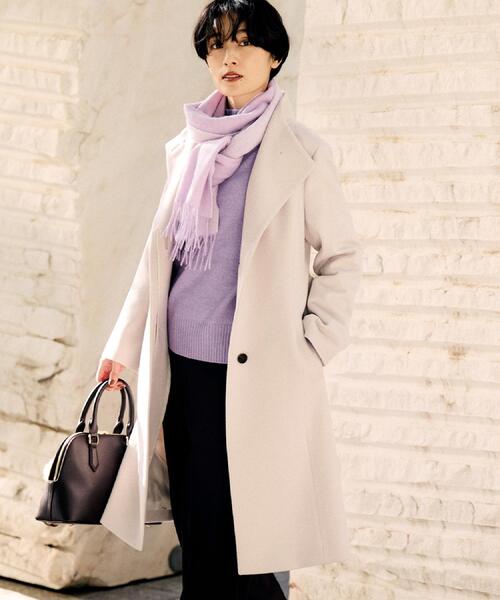 UNTITLED（アンタイトル）の「【きれいめ/スタイリッシュ】2WAYスタンドカラーロングコート（その他アウター・レディース・ベージュ/チャコールグレー/ブラック・00/01/02/03/04/42/44/46/48/50）」の3枚目の写真