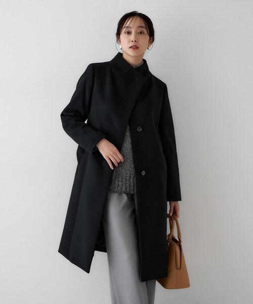 UNTITLED（アンタイトル）の「【きれいめ/スタイリッシュ】2WAYスタンドカラーロングコート（その他アウター・レディース・ベージュ/チャコールグレー/ブラック・00/01/02/03/04/42/44/46/48/50）」の6枚目の写真