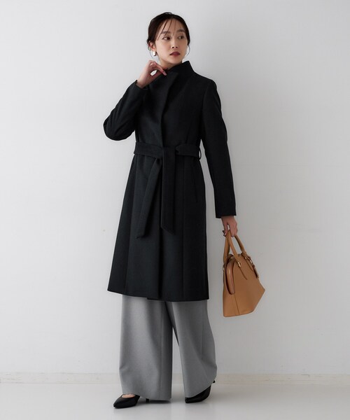 UNTITLED（アンタイトル）の「【きれいめ/スタイリッシュ】2WAYスタンドカラーロングコート（その他アウター・レディース・ベージュ/チャコールグレー/ブラック・00/01/02/03/04/42/44/46/48/50）」の9枚目の写真