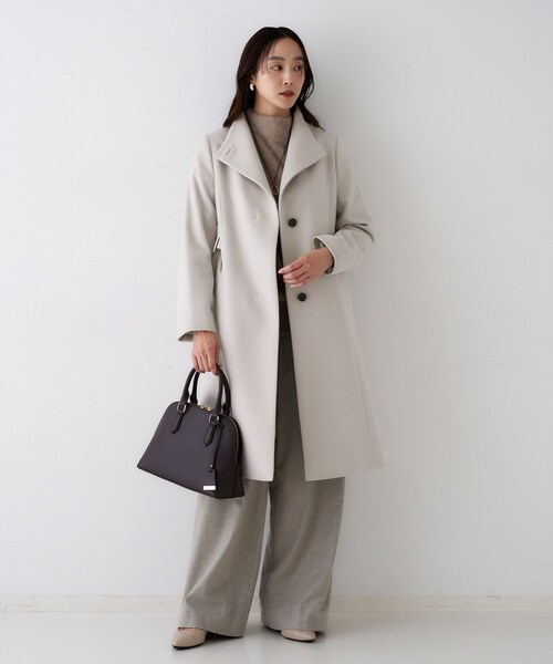 UNTITLED（アンタイトル）の「【きれいめ/スタイリッシュ】2WAYスタンドカラーロングコート（その他アウター・レディース・ベージュ/チャコールグレー/ブラック・00/01/02/03/04/42/44/46/48/50）」の13枚目の写真