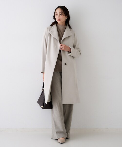 UNTITLED（アンタイトル）の「【きれいめ/スタイリッシュ】2WAYスタンドカラーロングコート（その他アウター・レディース・ベージュ/チャコールグレー/ブラック・00/01/02/03/04/42/44/46/48/50）」の15枚目の写真
