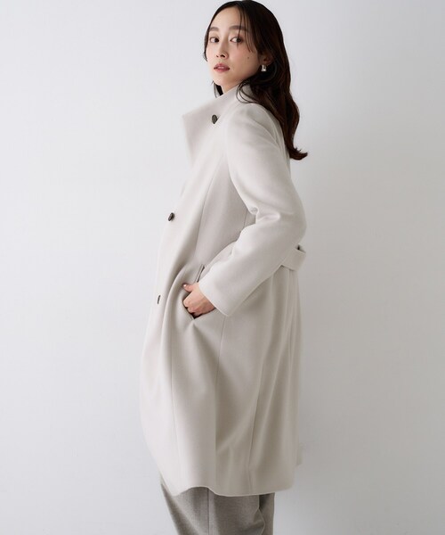 UNTITLED（アンタイトル）の「【きれいめ/スタイリッシュ】2WAYスタンドカラーロングコート（その他アウター・レディース・ベージュ/チャコールグレー/ブラック・00/01/02/03/04/42/44/46/48/50）」の16枚目の写真