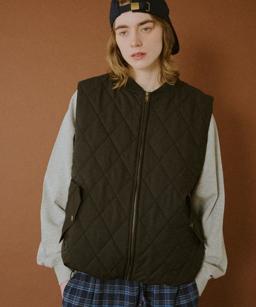 BROKEN BASE(ブロークンベース)の「Quilted Vest / キルテッドジャケット(ダウンベスト・メンズ・パープル/ブラック・MEDIUM/LARGE)」の2枚目の写真