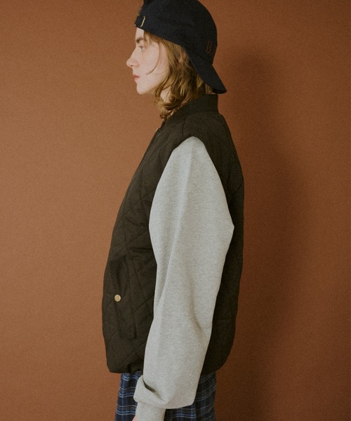 BROKEN BASE(ブロークンベース)の「Quilted Vest / キルテッドジャケット(ダウンベスト・メンズ・パープル/ブラック・MEDIUM/LARGE)」の15枚目の写真
