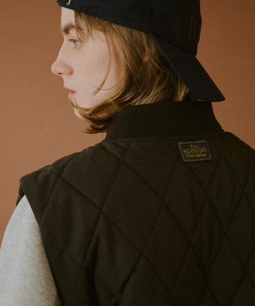 BROKEN BASE(ブロークンベース)の「Quilted Vest / キルテッドジャケット(ダウンベスト・メンズ・パープル/ブラック・MEDIUM/LARGE)」の8枚目の写真