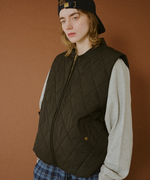 BROKEN BASE(ブロークンベース)の「Quilted Vest / キルテッドジャケット(ダウンベスト・メンズ・パープル/ブラック・MEDIUM/LARGE)」の9枚目の写真