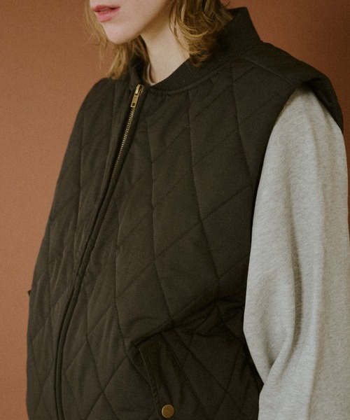 BROKEN BASE(ブロークンベース)の「Quilted Vest / キルテッドジャケット(ダウンベスト・メンズ・パープル/ブラック・MEDIUM/LARGE)」の10枚目の写真