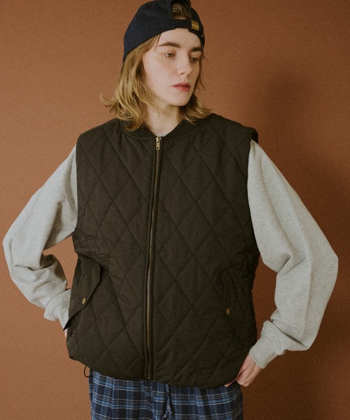 BROKEN BASE(ブロークンベース)の「Quilted Vest / キルテッドジャケット(ダウンベスト・メンズ・パープル/ブラック・MEDIUM/LARGE)」の3枚目の写真