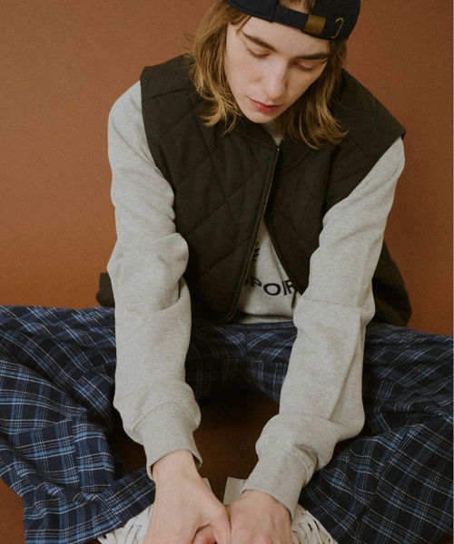 BROKEN BASE(ブロークンベース)の「Quilted Vest / キルテッドジャケット(ダウンベスト・メンズ・パープル/ブラック・MEDIUM/LARGE)」の20枚目の写真