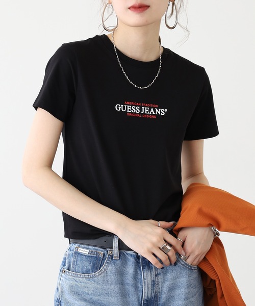 GUESS JEANS(ゲスジーンズ)の「GUESS JEANS GJ SS CN SLIM AMERICAN TR ICONIC TEE ゲス スリムフィット Tシャツ(Tシャツ/カットソー・レディース・ブラック・S/M/L)」の10枚目の写真